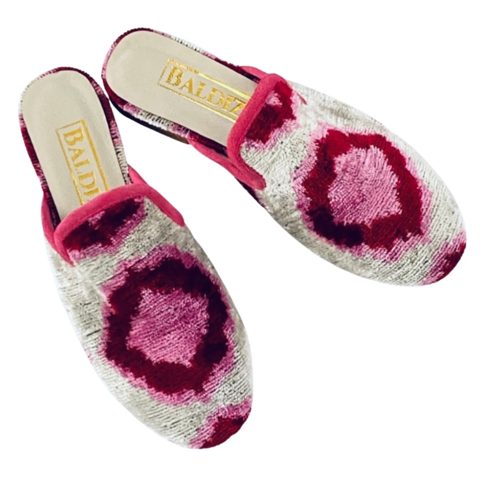 BALDIZ European Libby Slides Multi-color Chenile Velvet Women NWOB Shoes Size 36